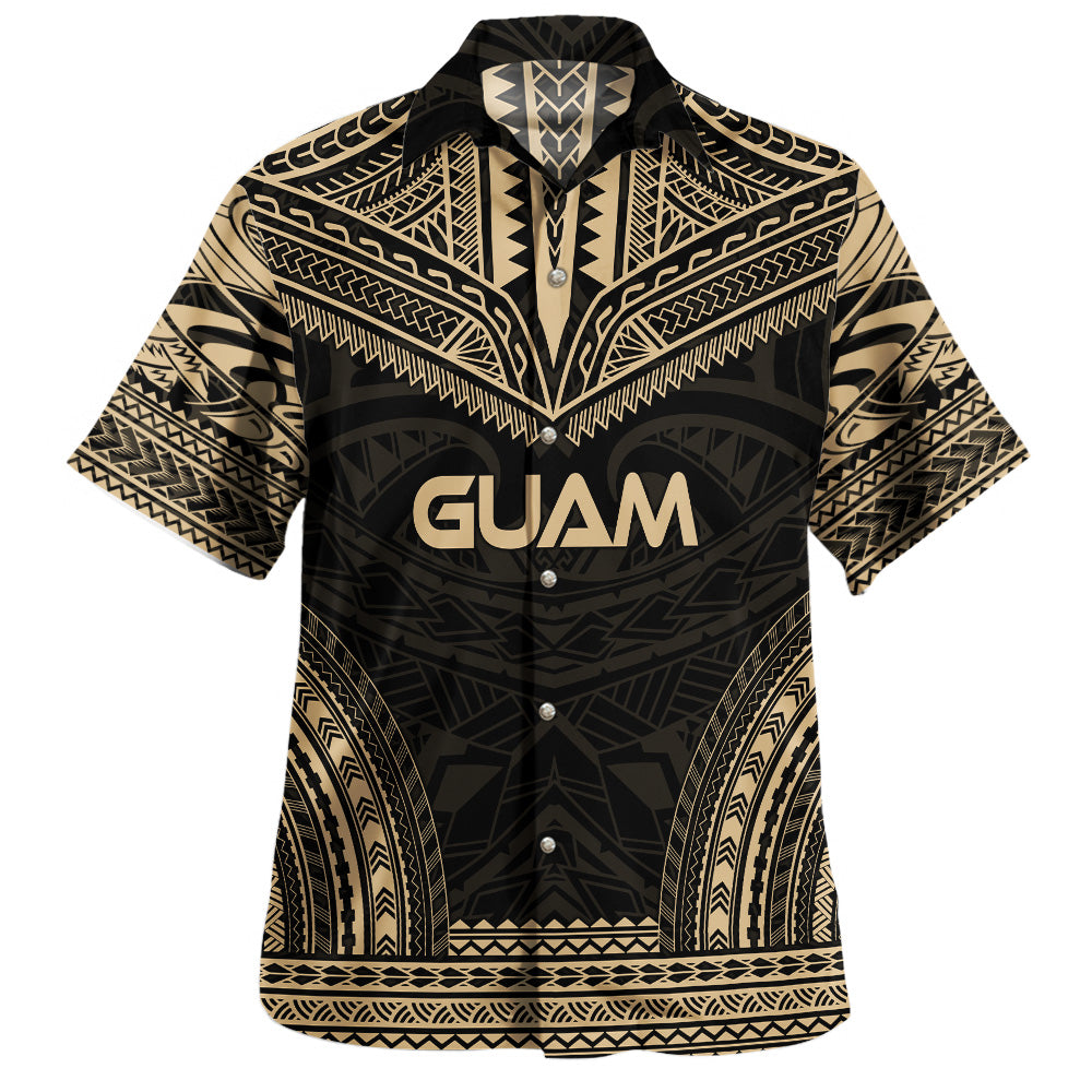 Guam Hawaiian Shirt Custom Personalised Polynesian Chief Tattoo