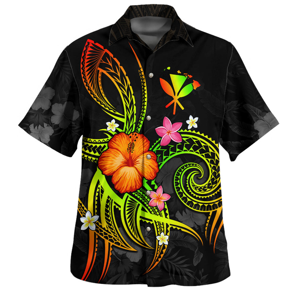 Hawaii Map Hawaiian Shirt Legend of Kanaka Maoli