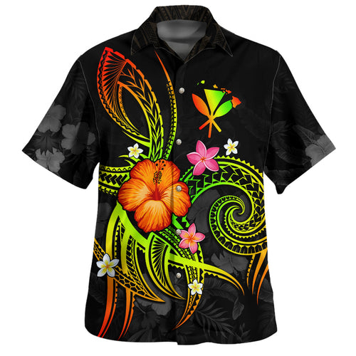 Hawaii Map Hawaiian Shirt Legend of Kanaka Maoli