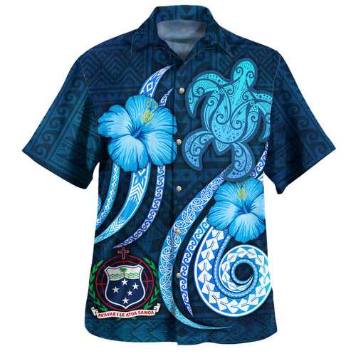 Samoa Hawaiian Shirt Custom Personalised Turtle and Tribal Tattoo Of Polynesian
