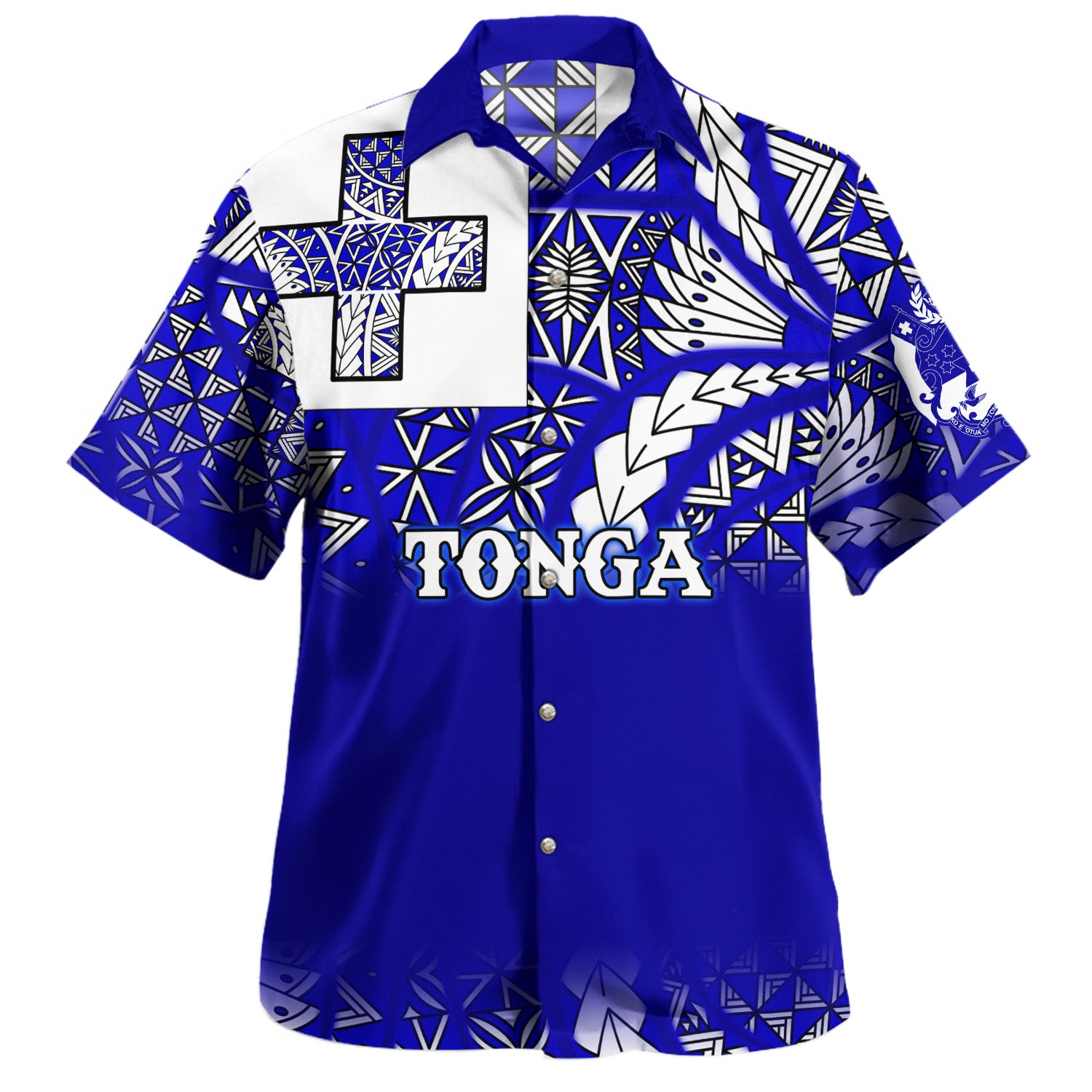 Tonga Hawaiian Shirt Tonga Blue Color With Traditional Patterns