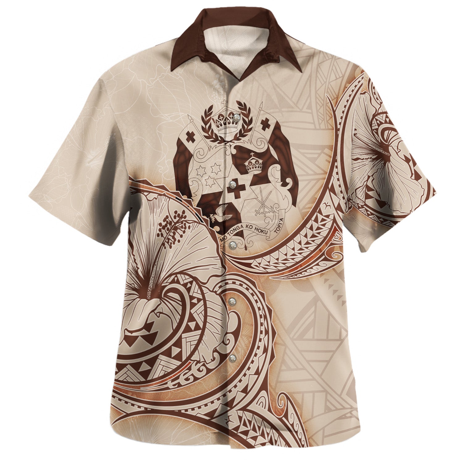 Tonga Hawaiian Shirt Hibiscus Flowers Vintage Style