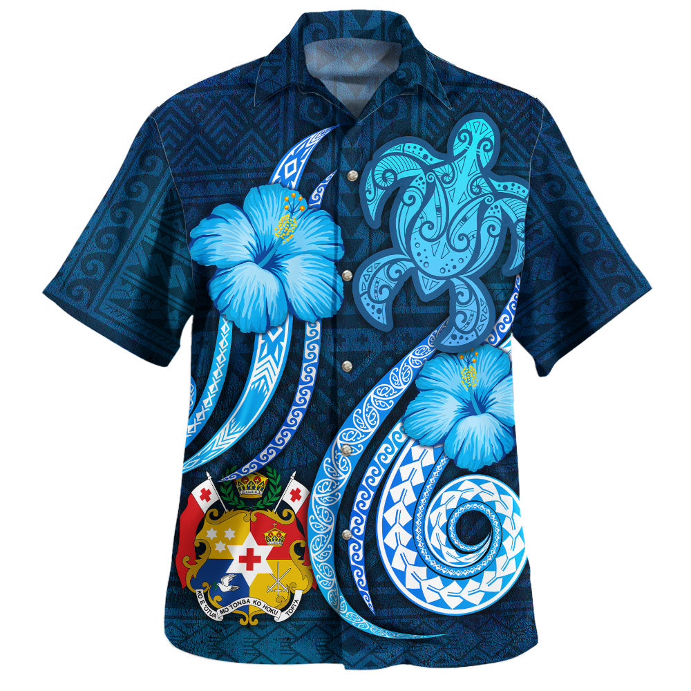Tonga Hawaiian Shirt Custom Personalised Turtle and Tribal Tattoo Of Polynesian
