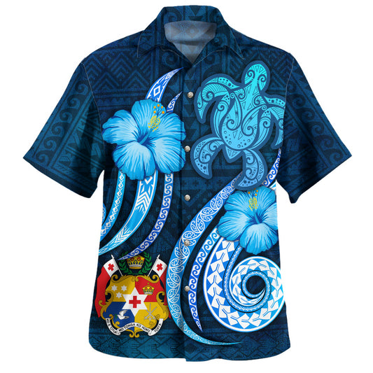 Tonga Hawaiian Shirt Custom Personalised Turtle and Tribal Tattoo Of Polynesian