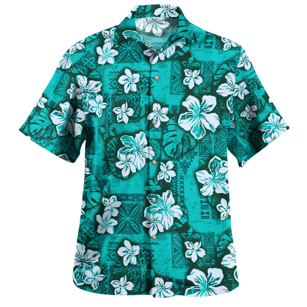 Hawaii Hawaiian Shirt Polynesian Tribal And Hibiscus Vintage