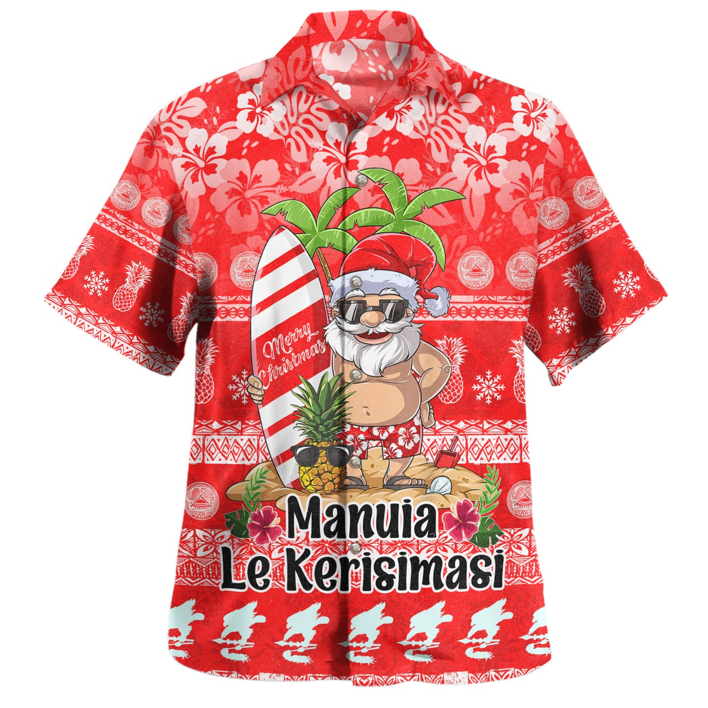 American Samoa Hawaiian Shirt Manuia Le Kerisimasi Tropical Xmas Patterns