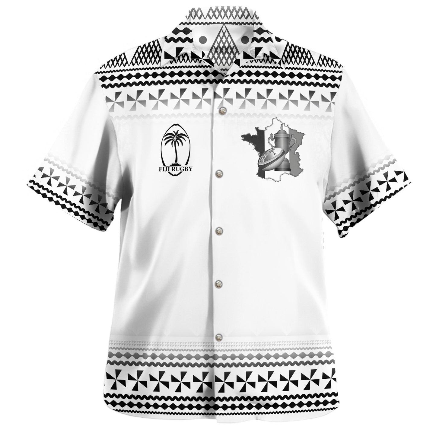 Fiji Hawaiian Shirt Flying Fijians Rugby Tribal Pattern 2023