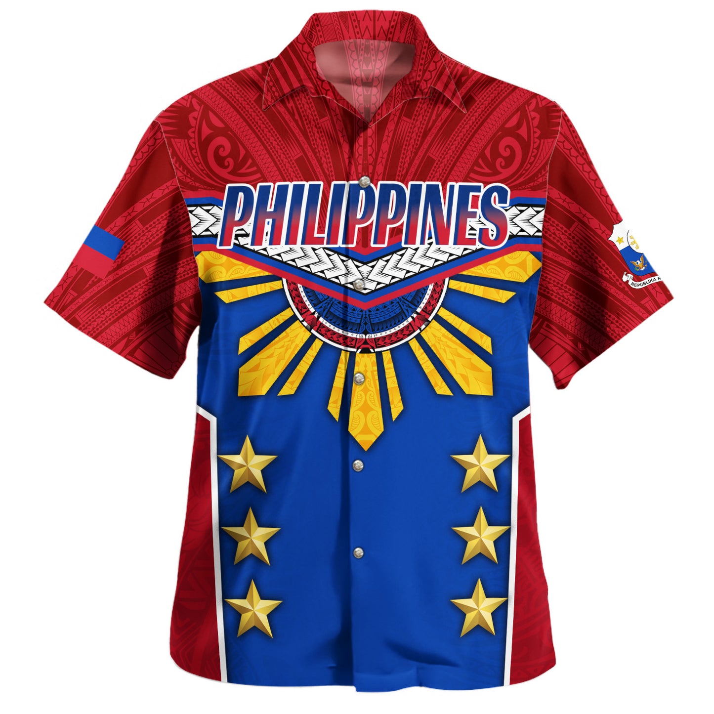 Philippines Filipinos Hawaiian Shirt Half-Up Style Flag