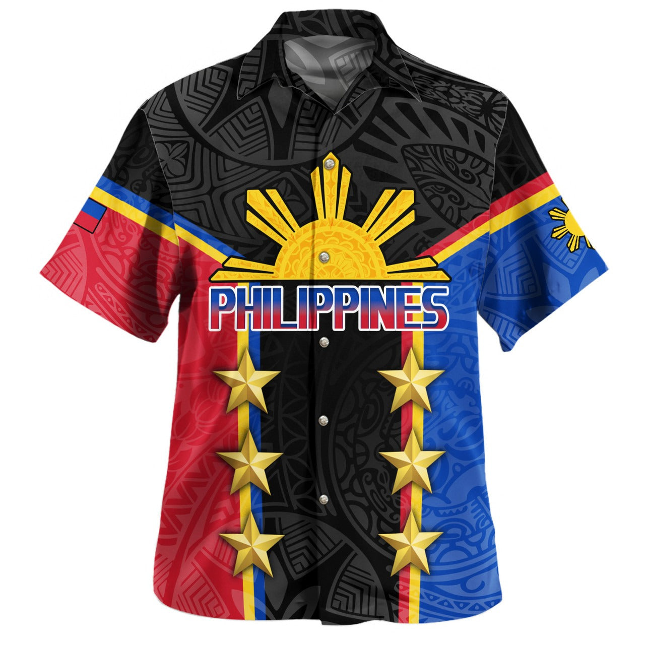 Philippines Filipinos Hawaiian Shirt Philippines Sun Tribal Pattern Style