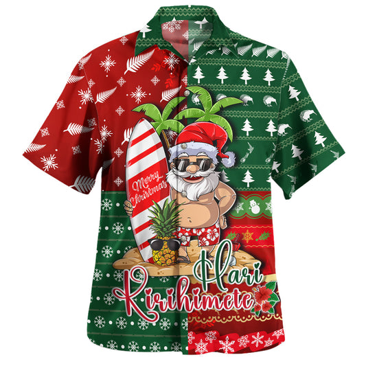 New Zealand Hawaiian Shirt Maori Hari Kirihimete Tropical Xmas Patterns
