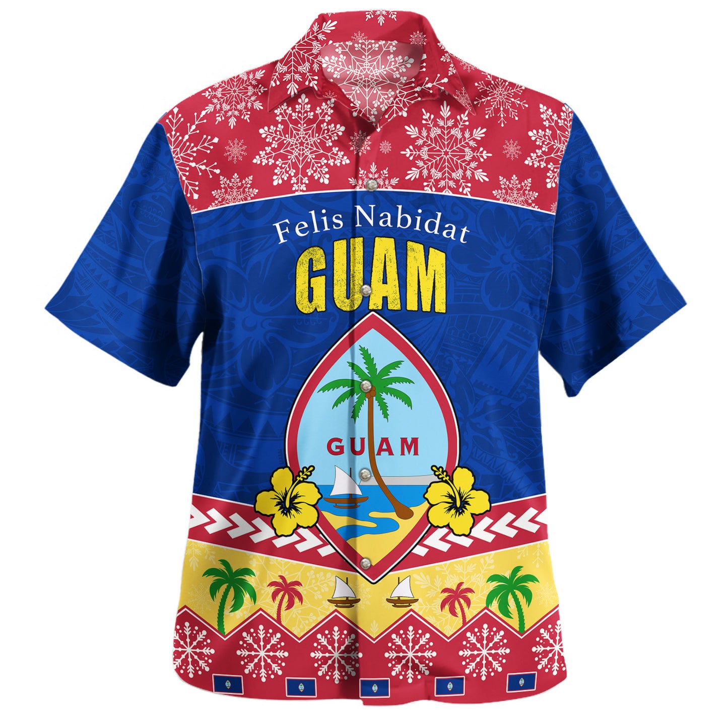 Guam Hawaiian Shirt Tribal Pattern Golden