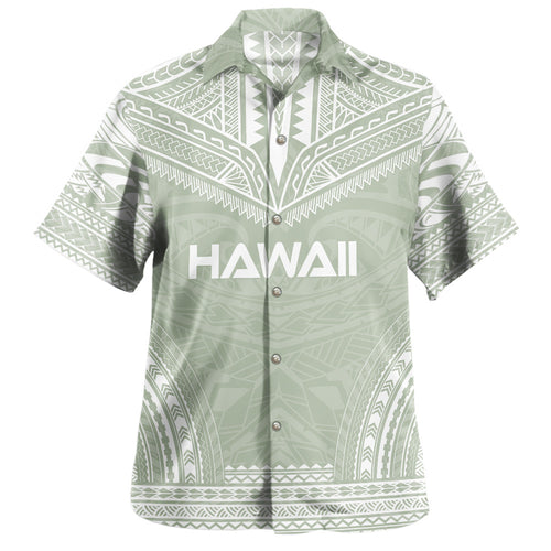 Hawaii Custom Personalised Hawaiian Shirt Chief Tattoo Patterns Style Sage Green