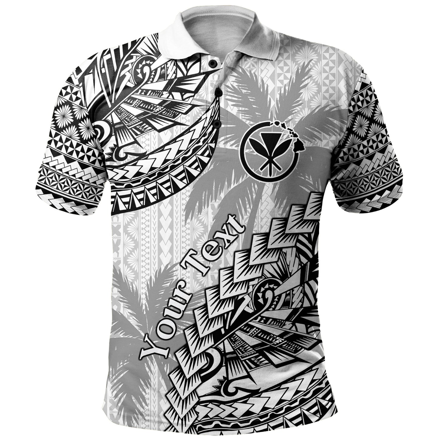 Hawaii Polo Shirt Custom Personalised Polynesian Pattern Palm Tree