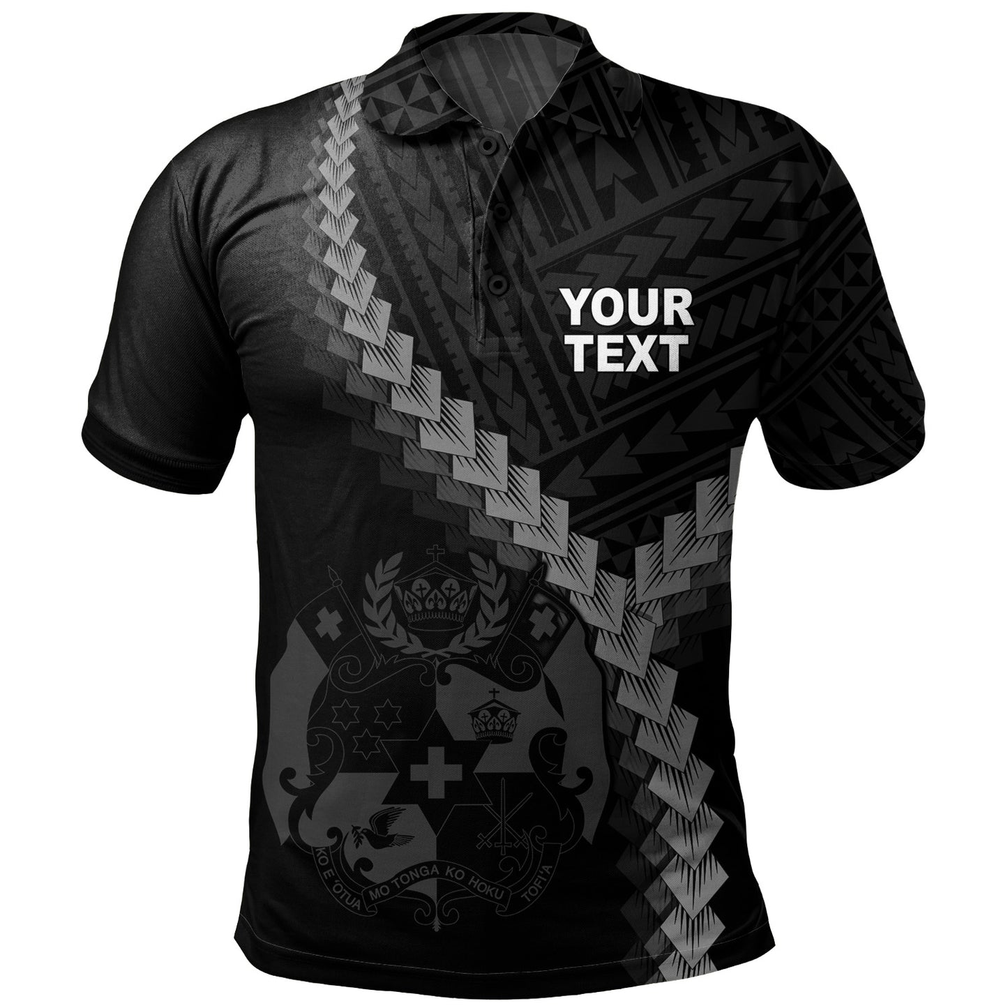 Tonga Polo Shirt Coat Of Arm Polynesian Tattoo Style