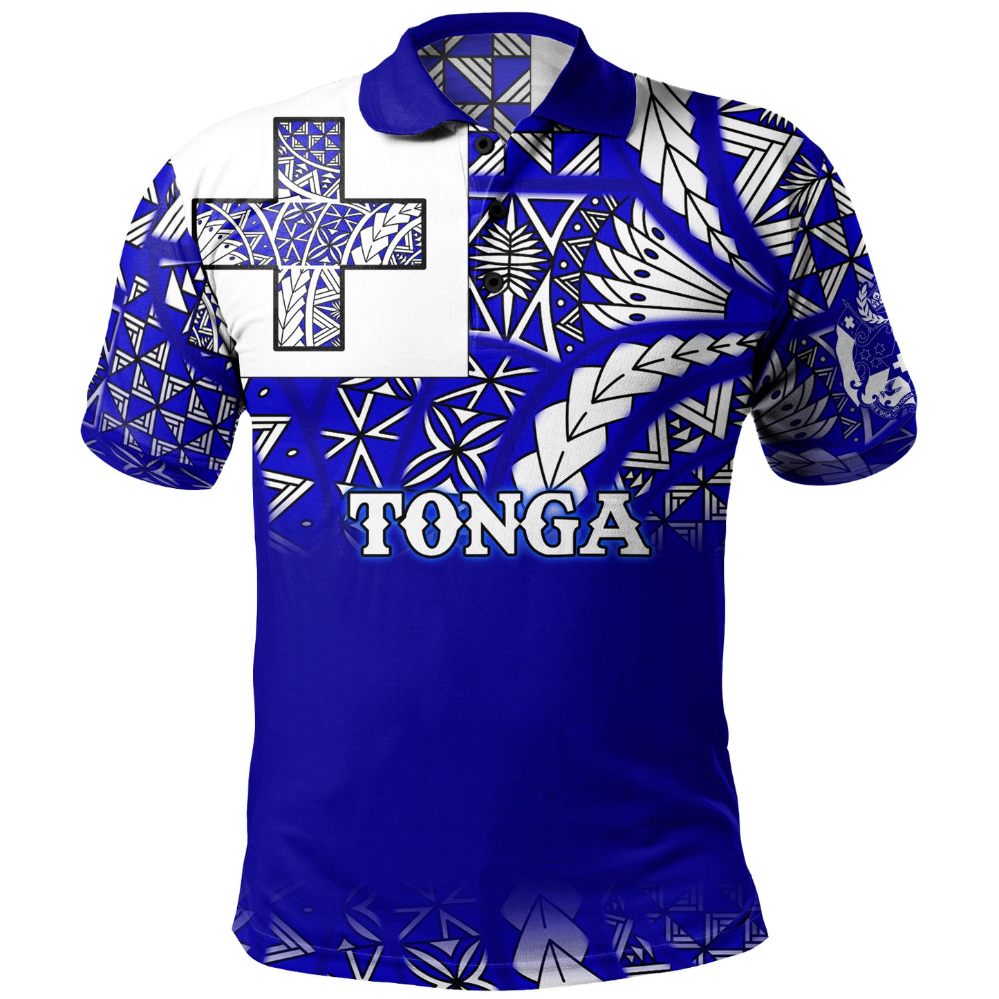 Tonga Polo Shirt Tonga Blue Color With Traditional Patterns