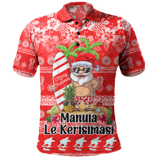 American Samoa Polo Shirt Manuia Le Kerisimasi Tropical Xmas Patterns