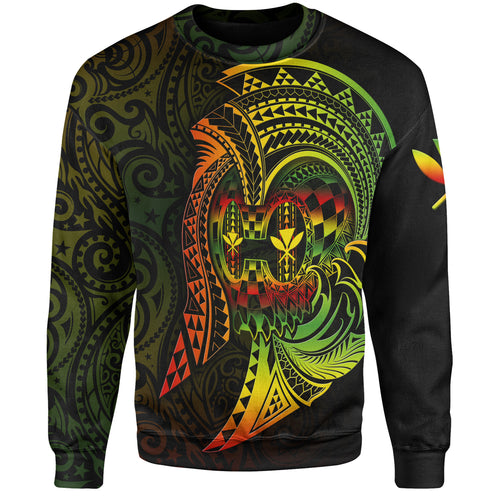 Hawaii Sweatshirt Custom Personalised Reggae Kanaka Warrior
