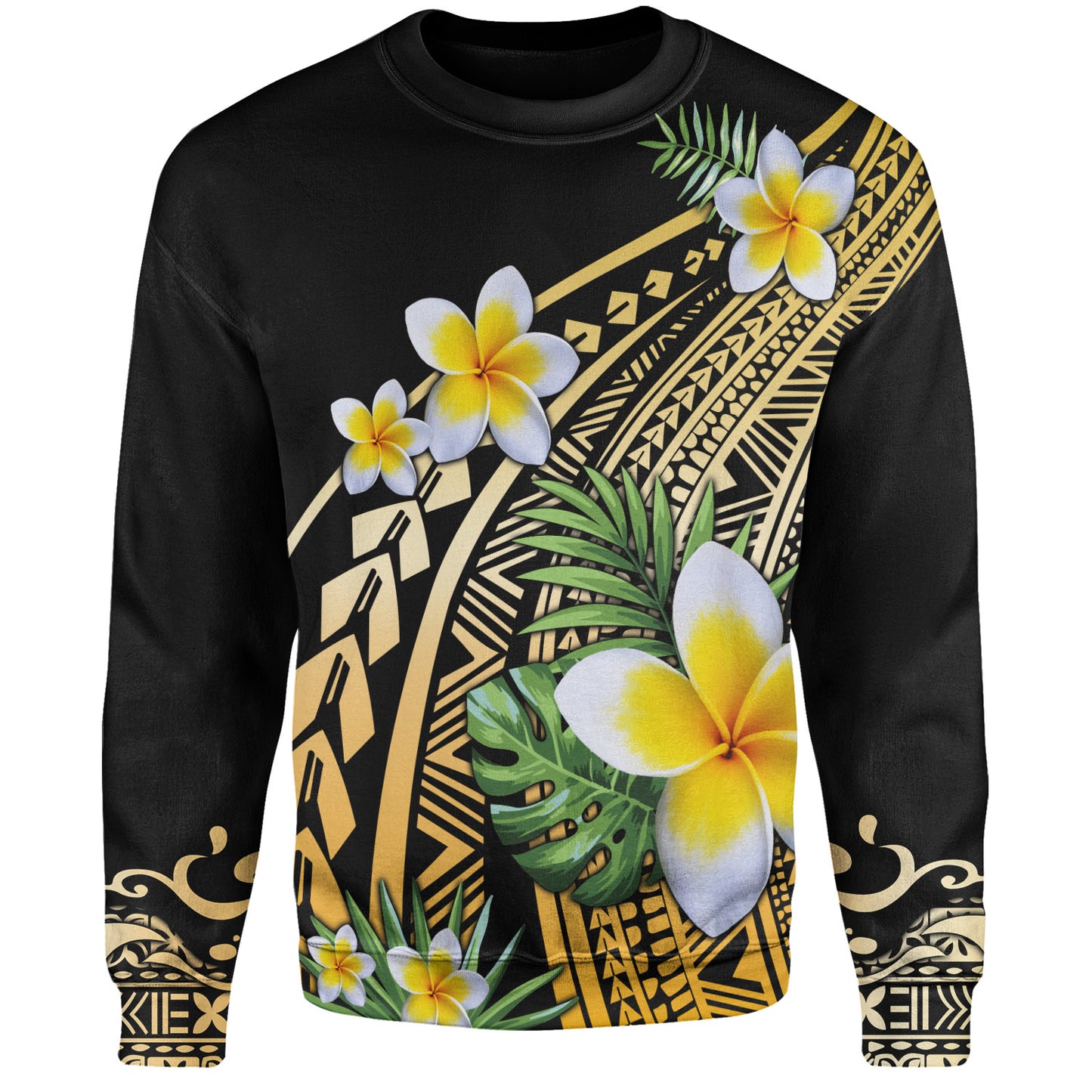 Hawaii Sweatshirt Plumeria Polynesian Pattern