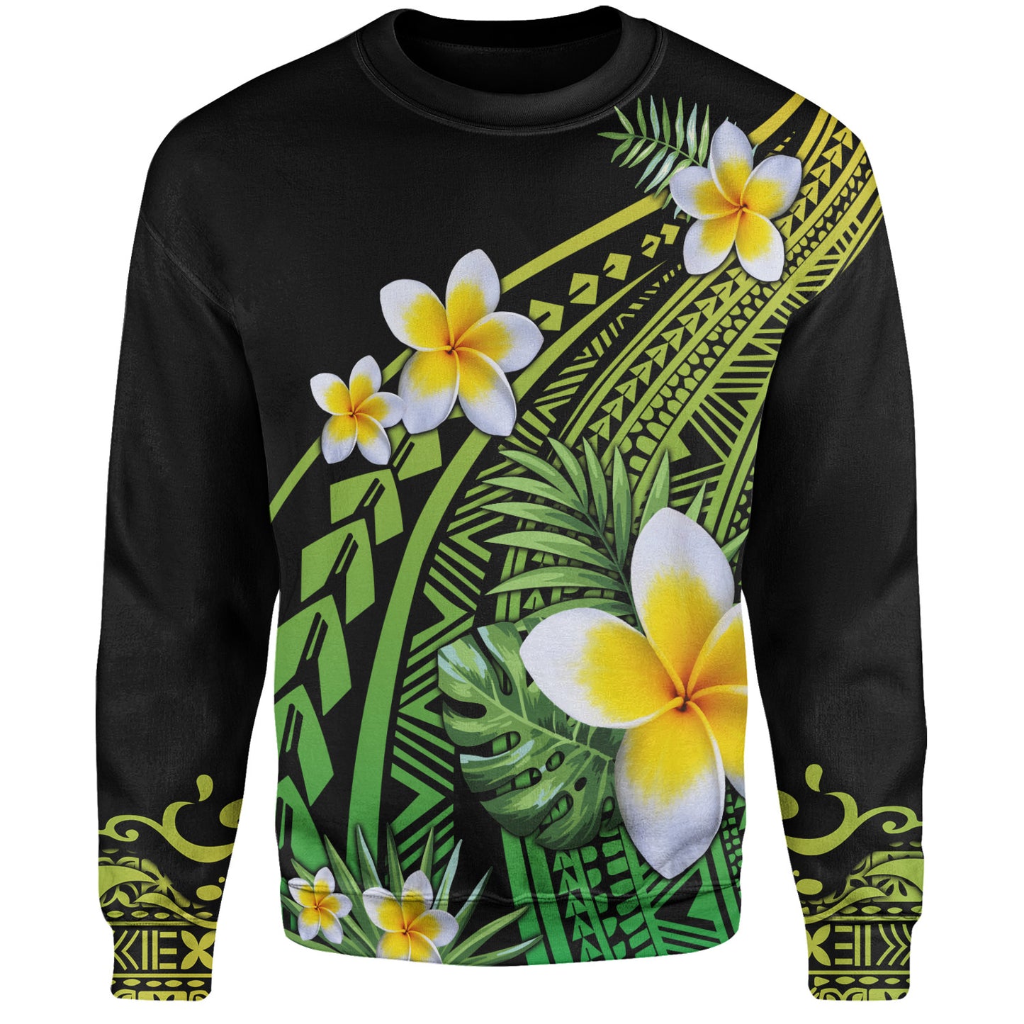 Hawaii Sweatshirt Plumeria Polynesian Pattern