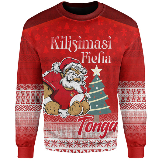 Tonga Sweatshirt Kilisimasi Fiefia Rugby Santa Style