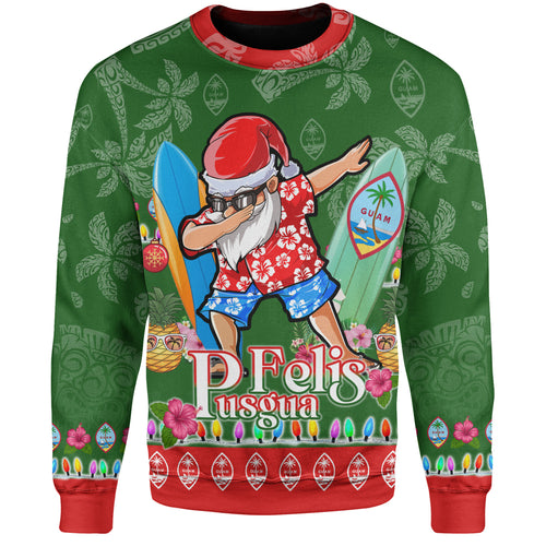 Guam Sweatshirt Felis Pusgua Tropical Xmas Patterns