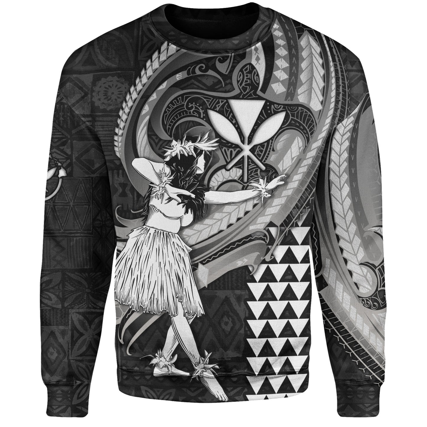 Hawaii Sweatshirt Kanaka Maoli Hula Girls Polynesian Traditional Tattoo