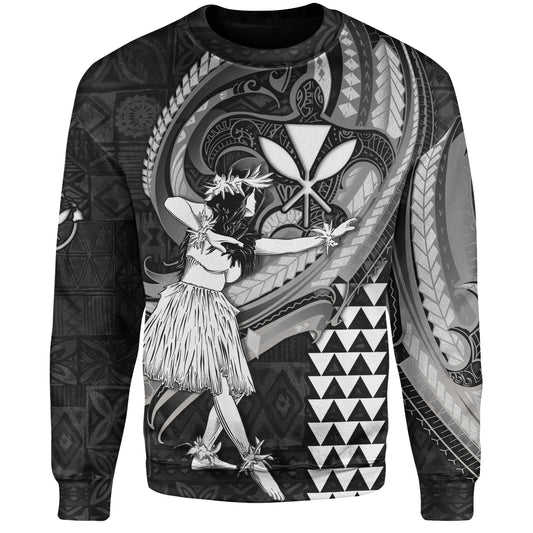 Hawaii Sweatshirt Kanaka Maoli Hula Girls Polynesian Traditional Tattoo