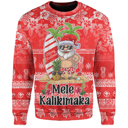 Hawaii Sweatshirt Mele Kalikimaka Merry Christmas Tree Pineapple Tropical