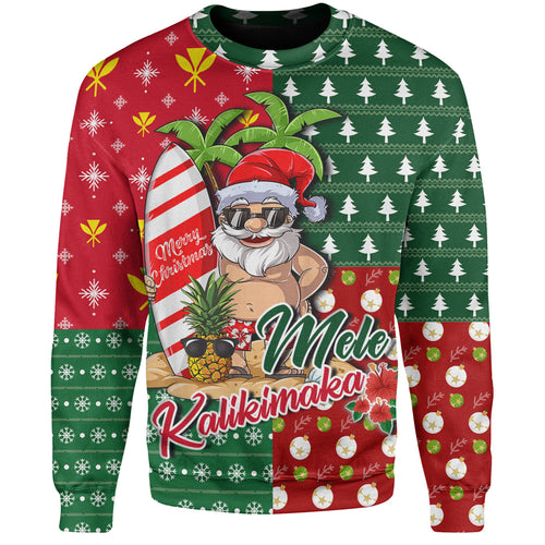 Hawaii Sweatshirt Mele Kalikimaka Hawaii Christmas Patterns