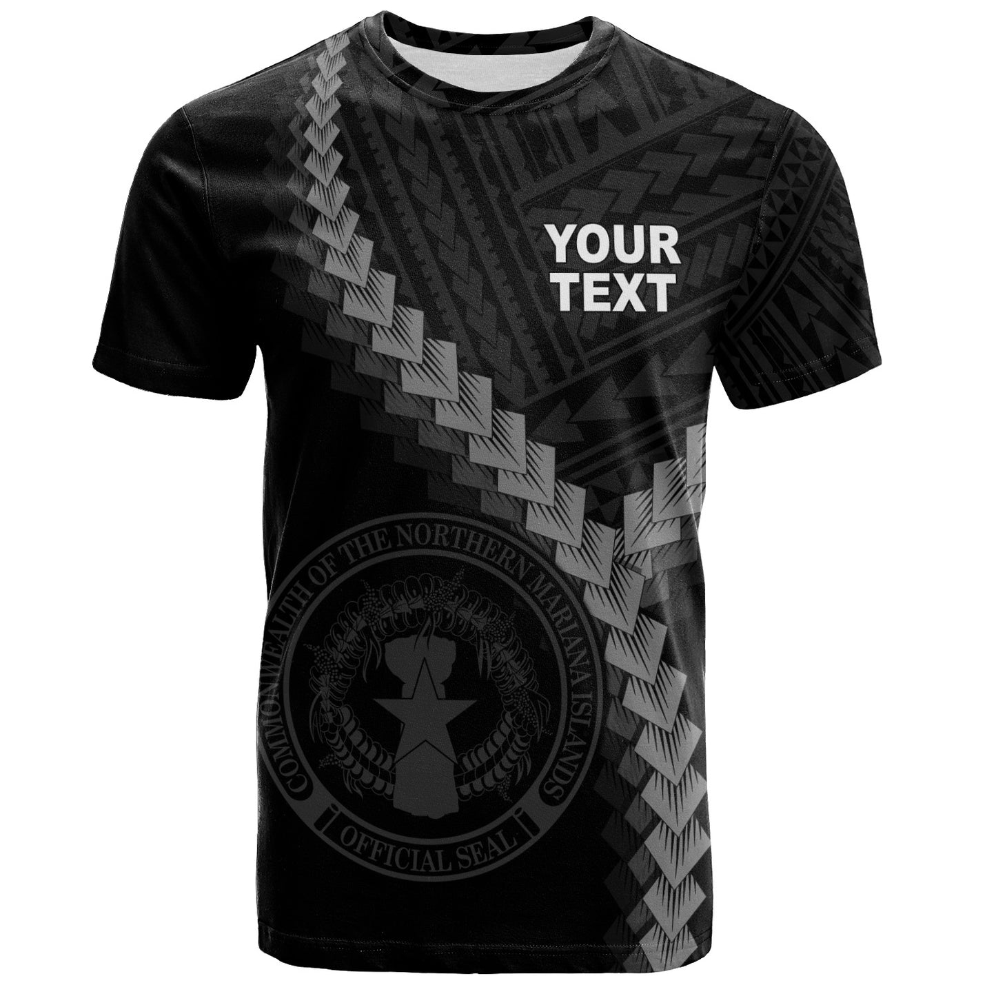 Northern Mariana Islands T-Shirt Coat Of Arm Polynesian Tattoo Style