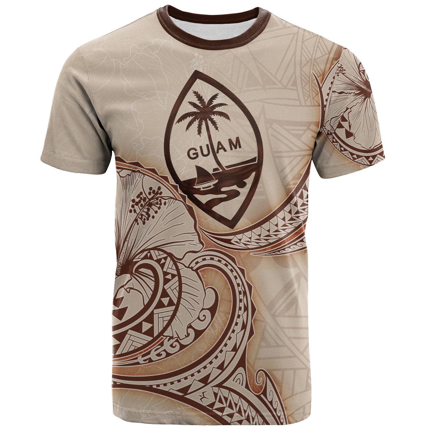 Guam T-Shirt Hibiscus Flowers Vintage Style