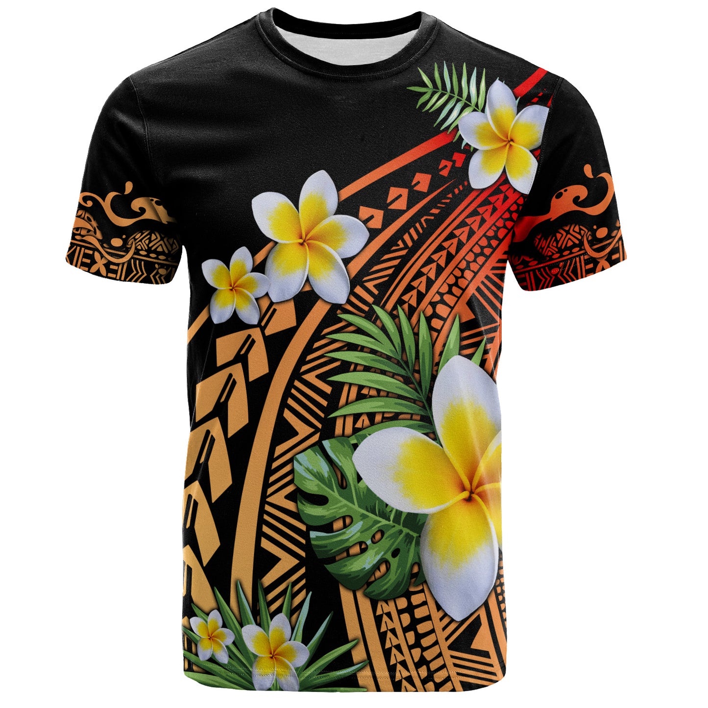 Hawaii T-Shirt Plumeria Polynesian Pattern