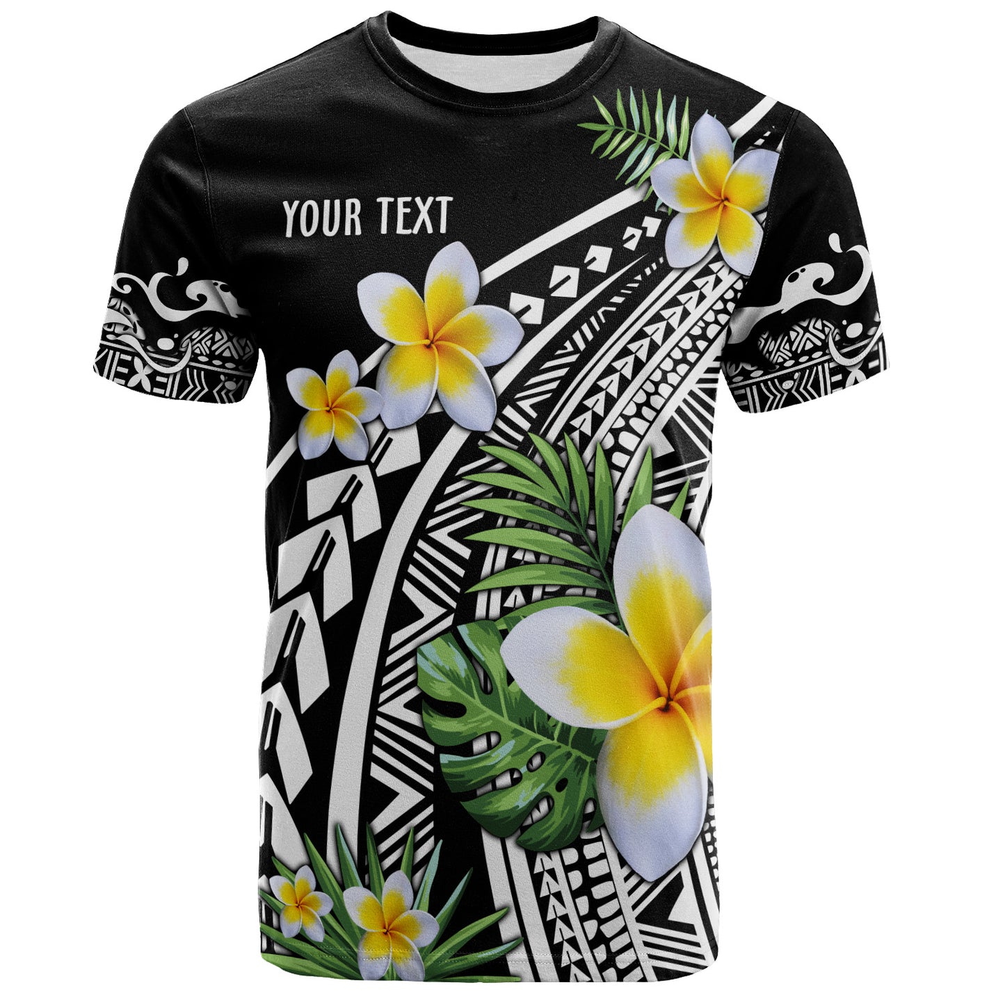 Hawaii T-Shirt Plumeria Polynesian Pattern