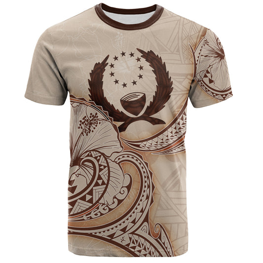 Pohnpei State T-Shirt Hibiscus Flowers Vintage Style