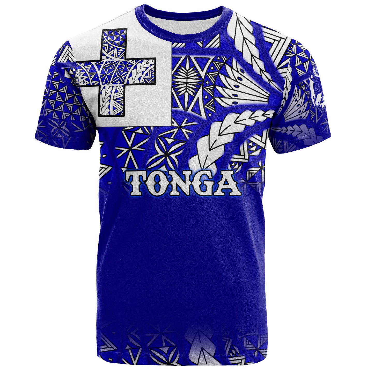 Tonga T-Shirt Tonga Blue Color With Traditional Patterns
