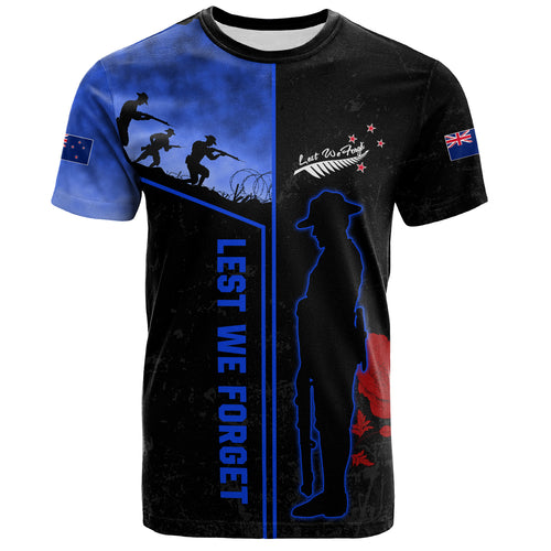 New Zealand T-Shirt Anzac Day Lest We Forget Poppy Flower Symbol