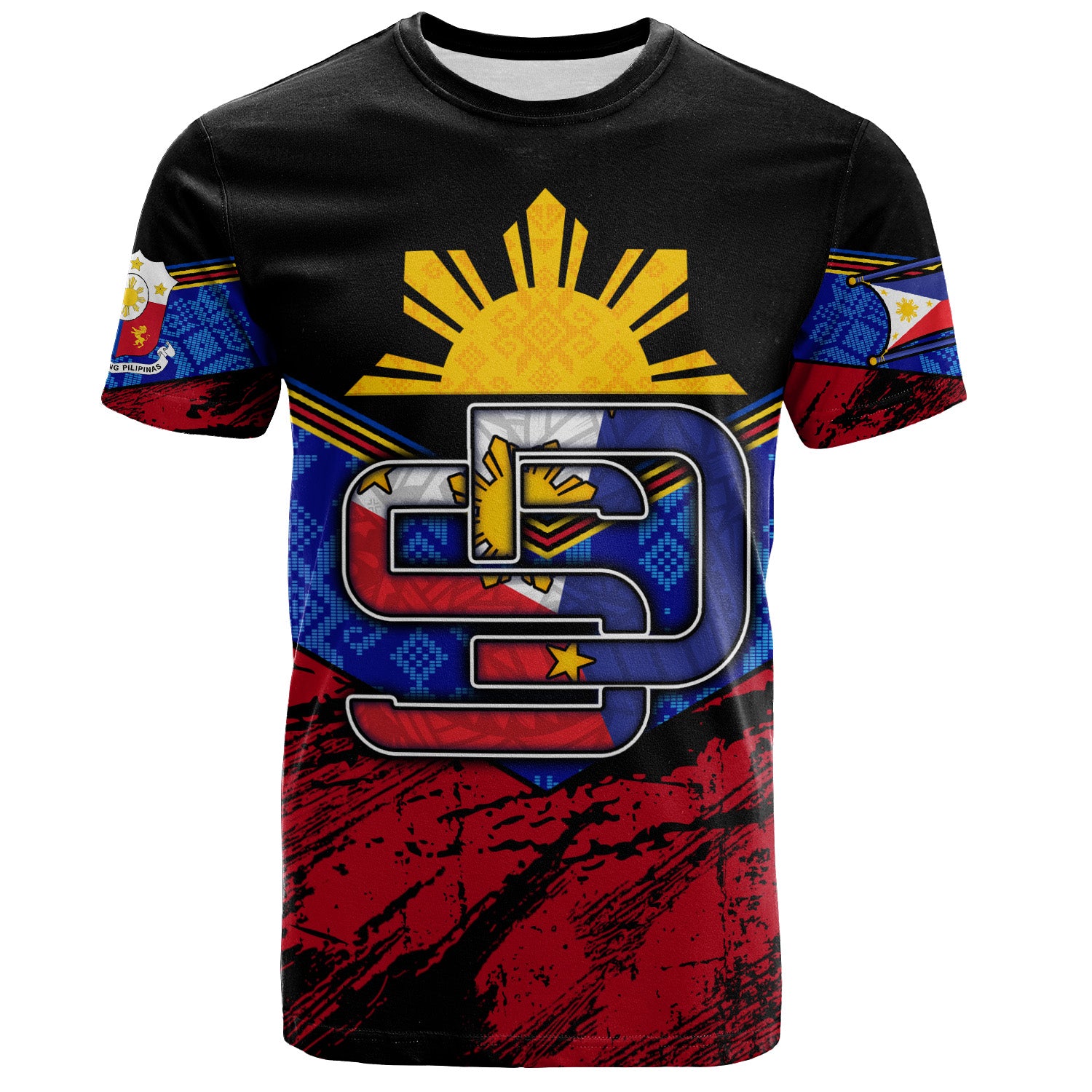 Philippines Filipinos T-Shirt San Diego Filipino Grunge Brush Stroke Style