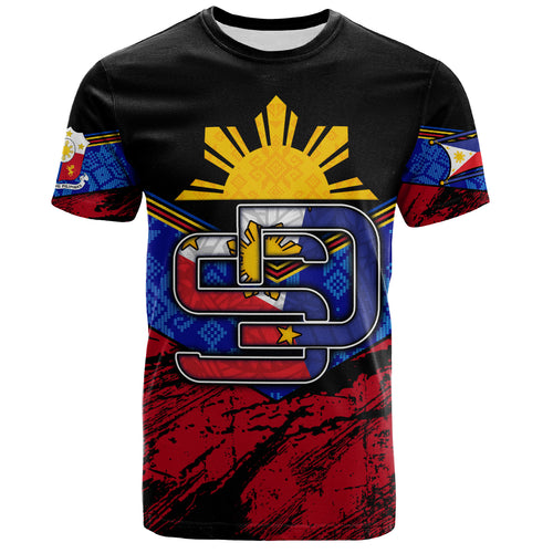 Philippines Filipinos T-Shirt San Diego Filipino Grunge Brush Stroke Style