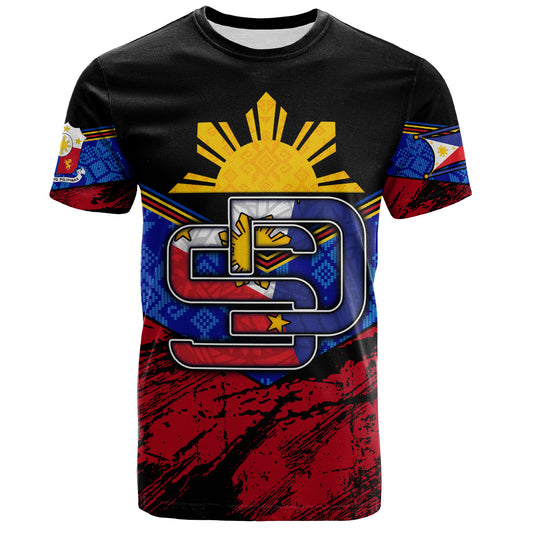 Philippines Filipinos T-Shirt San Diego Filipino Grunge Brush Stroke Style