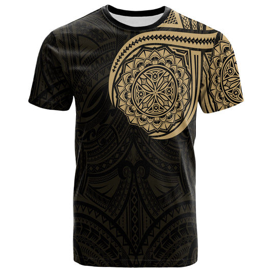 Polynesian T-Shirt - Polynesian Flowers Tattoo Style