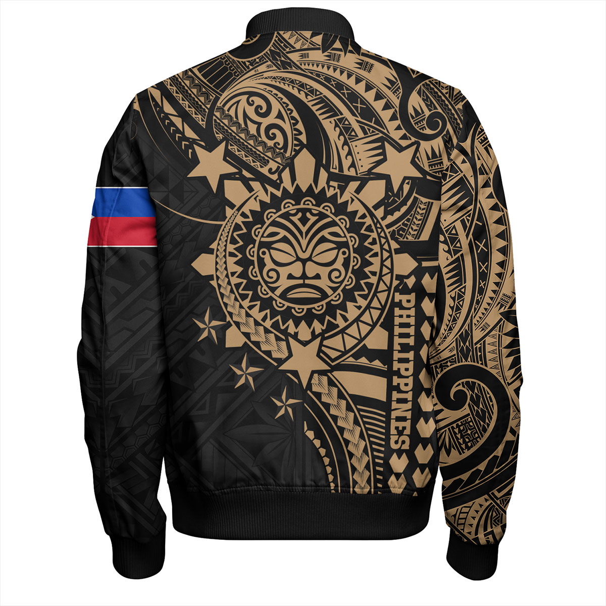 Philippines Filipinos Bomber Jacket - Proud To Be Filipino Tribal Sun Batok Gold Style
