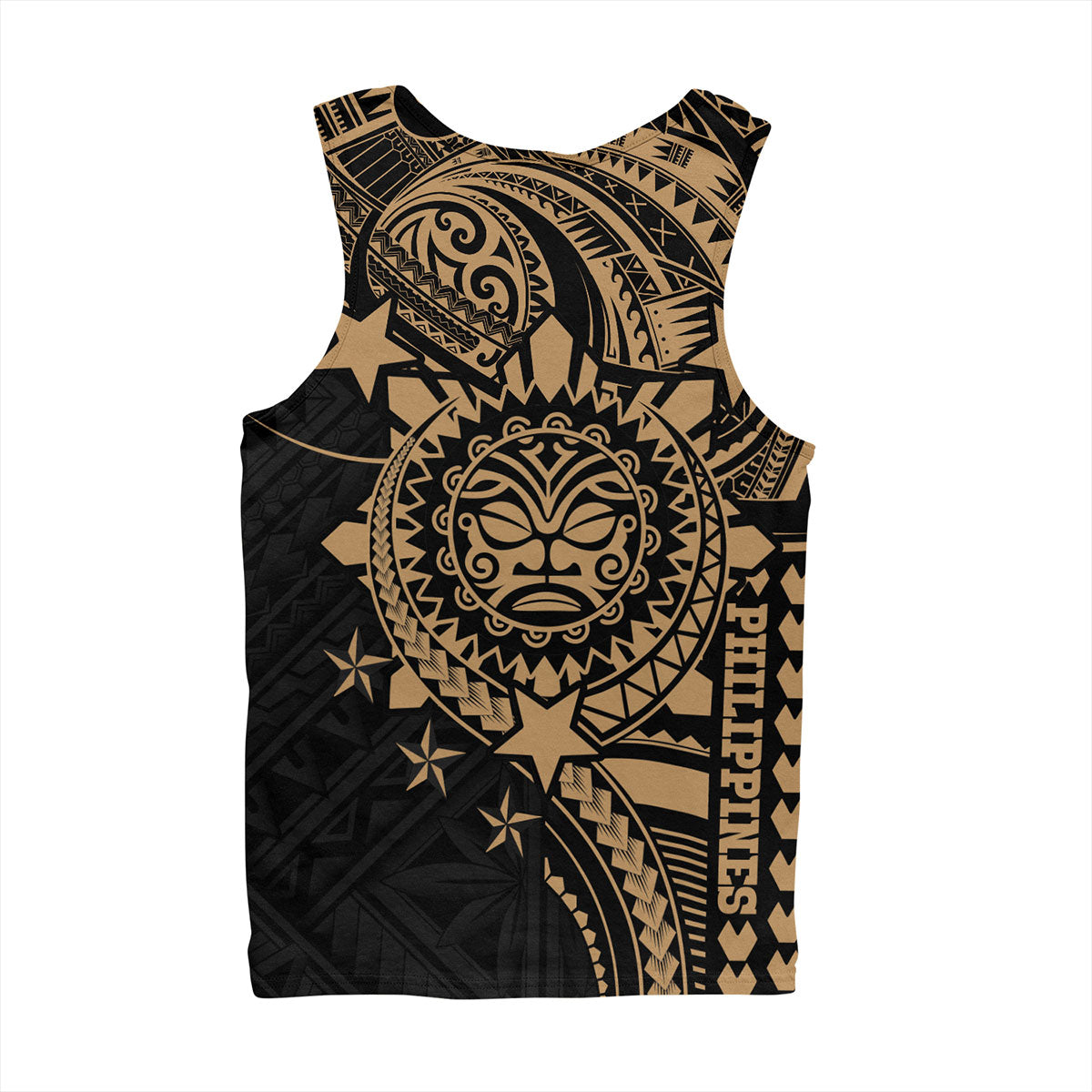 Philippines Filipinos Tank Top - Proud To Be Filipino Tribal Sun Batok Gold Style