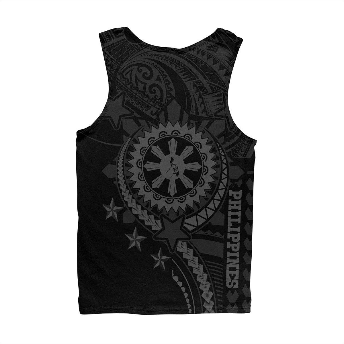 Philippines Filipinos Tank Top - Proud To Be Filipino Tribal Sun Batok Grey Style
