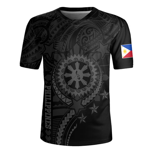 Philippines Filipinos Rugby Jersey - Proud To Be Filipino Tribal Sun Batok Grey Style