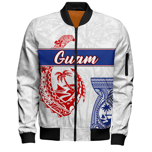 Guam Bomber Jacket Micronesian Hook And Latte Stone Tribal Classic