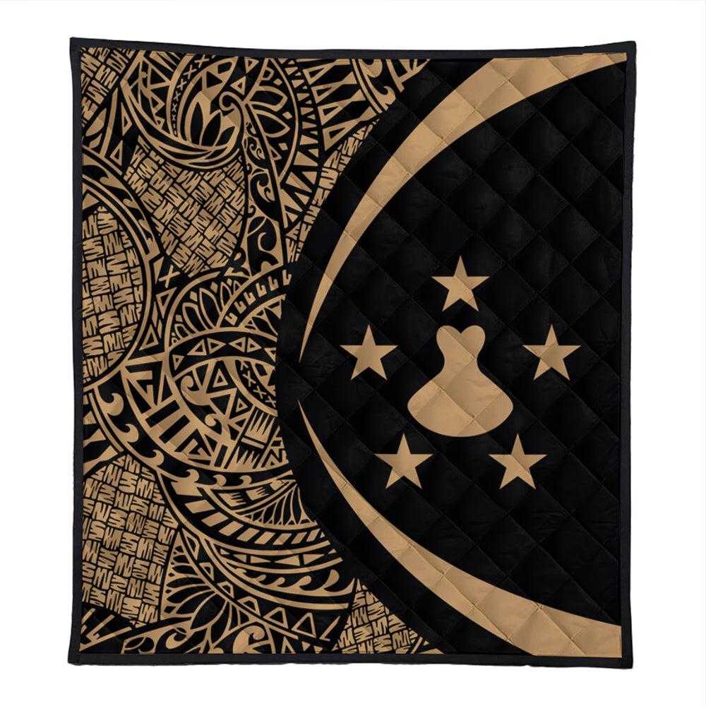 Austral Islands Premium Quilt Lauhala Gold Circle Style