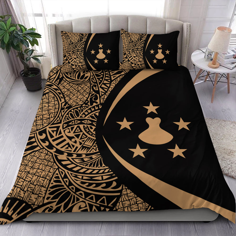 Austral Islands Bedding Set Lauhala Gold Circle Style