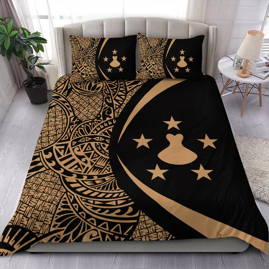 Austral Islands Bedding Set Lauhala Gold Circle Style