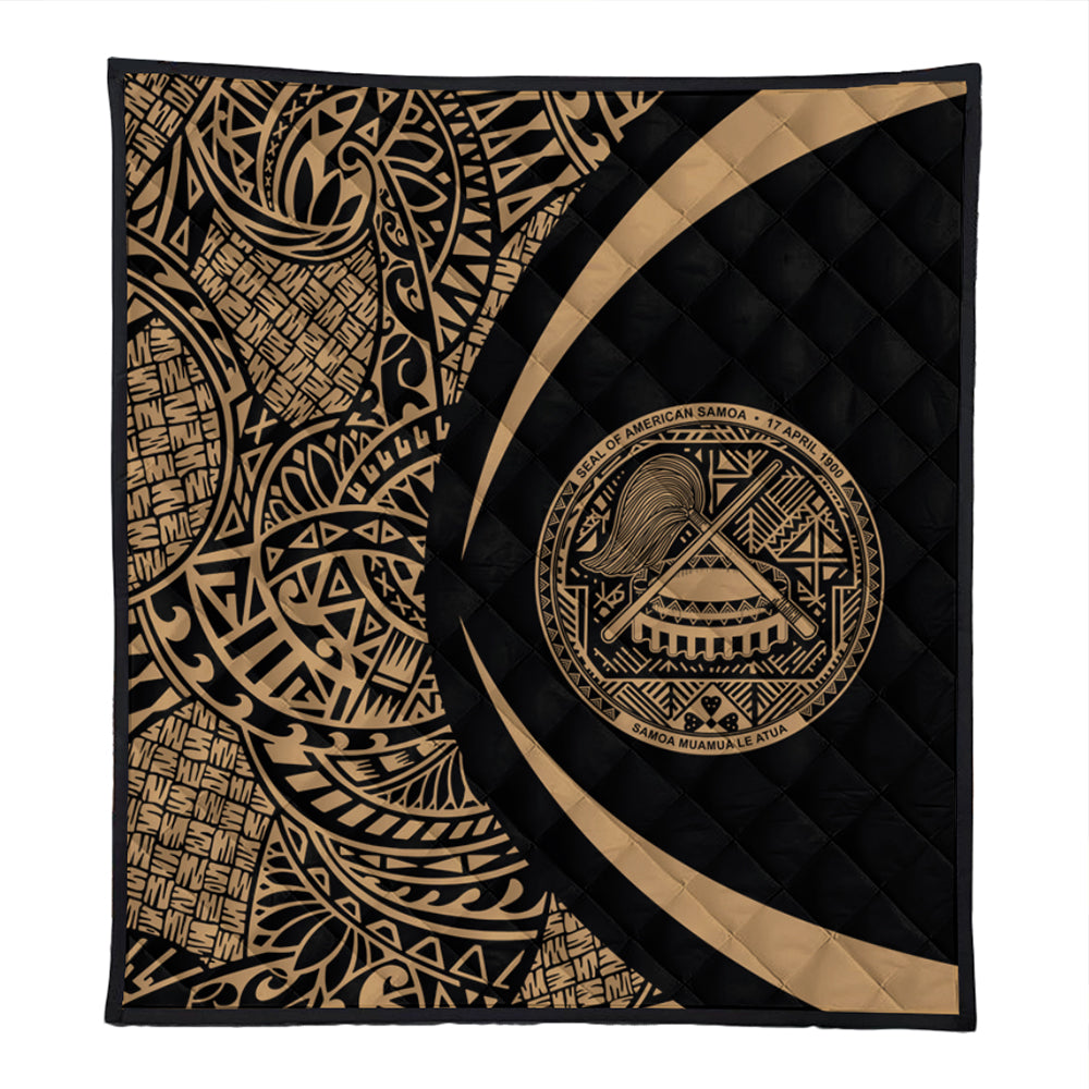American Samoa Premium Quilt Lauhala Gold Circle Style