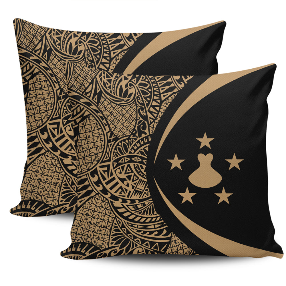 Austral Islands Pillow Cover Lauhala Gold Circle Style